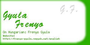 gyula frenyo business card